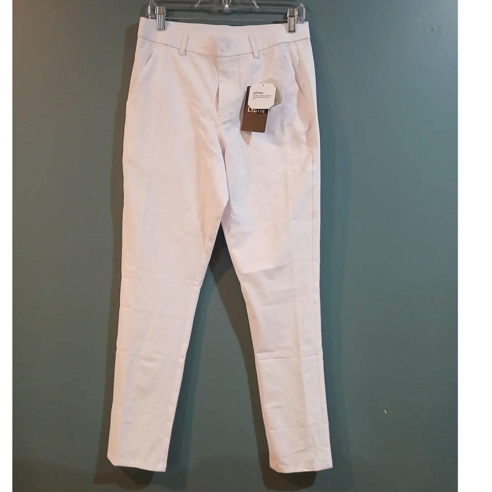 Libin Mens 30 x 32 Golf Pants White UPF 50+ Waterproof Lightweight Trousers New